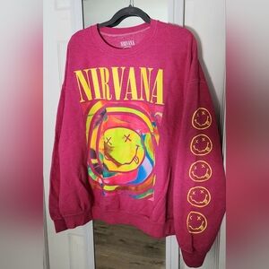 Urban Outfitters Oversized Nirvana Pink Sweatshirt Size S/M